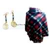Womens Multicolor poncho with spiral earrings thumb 0