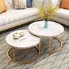2 Piece White Marble Top Coffee Table thumb 1