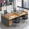 4-Person Modular Office Desk – Modern Cubicle Workstation thumb 4