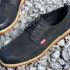 Levi Casual Mens Leather Laced Shoes Black Gum Sole Shoes thumb 0
