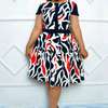 Red print multicolored skater dress thumb 0