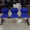 3 Seater Blue Plastic Metal Framed Waiting Bench thumb 8