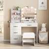 Modern Makeup Vanity Desk with Light and Stool thumb 3