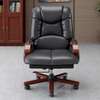 Office chair: Black leather directors executive chair thumb 0