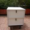 Home Furniture; Two Doors Lockable White Bedside Drawers thumb 1