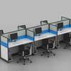 OFFICE DESK: 6 Way Blue Office Workstation thumb 0
