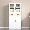 Steel Storage Cupboard with Glass Doors & 2 Drawers thumb 0