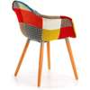 Colorful Patchwork Lounge Chair – Modern Fabric Armchair thumb 4
