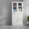 Modern Filing Cabinet with Glass Upper Doors thumb 2