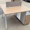 Modern Modular Office Workstation with Cubicle Frames thumb 1