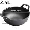 *Pre-seasoned Pure Cast Iron Flat Bottom Wok with Wooden Lid thumb 0