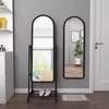 Dressers: Modern Black Arched Full Length Mirror thumb 0