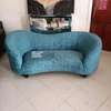 Modern blue two seater curved sofa set thumb 8