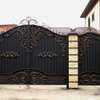 Metal Double Swing Gate Black Gold Geometric Design thumb 9