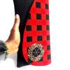 Womens Red Maasai Checkered  Clutch Bag thumb 1