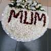 Elegant Mum Floral Tribute with White & Red Flowers thumb 0