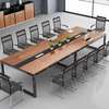 8-Person Wooden Conference Table with Metal Legs thumb 5