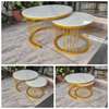 Glass Nesting Tables with Marble Effect thumb 1