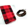 Maasai Red multicolor shuka and leather bracelet thumb 2