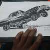 Size A4 Old-school car traditional art. thumb 1