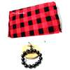 Red/Black Maasai cloth and shamballa bracelet thumb 0