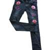 Kids Slim Fit Jeans with Vibrant Lips Patches thumb 0