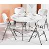 Foldable Round Table and White Chairs Set thumb 5