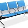 Waiting benches: 3-seater blue waiting benches with cushions thumb 3