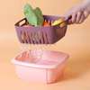 Convinience storage basket drainer with lid, retainer bowl thumb 0