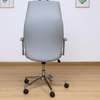 Office Chair: Grey Leatherette Padded Office Chair thumb 2