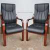 Ergonomic Office Chair Black Faux Leather thumb 2
