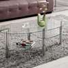 Luxury Two-Tier Oval Glass Home Office Coffee Table thumb 11
