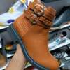 Womens Winter Ankle Boots Double Buckle Brown Shoe thumb 0