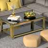 Black Metal With Top Golden Glass Table Coffee thumb 2