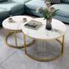 2 Piece White Marble Top Coffee Table thumb 8
