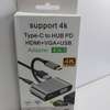 4-in-1 USB-C To 4K HDMI, VGA, USB 3.0, PD Adapter Hub thumb 0
