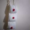 Handmade Crochet Tissu Holder White with Red Buttons thumb 4