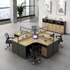 Workstation: Four Way Modular L-shaped Desk, Stylish Finish thumb 4