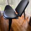 Three Legged Chair Lounge Chair Black Leather thumb 1