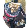 Leather ankara backpack with leather necklace thumb 1