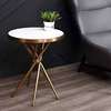 Modern Round Coffee Table with Metal Sides and Legs thumb 5