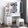 Dresser: White Makeup Set Dressing Table With Sliding Mirror thumb 1