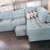 Modern Sectional Sofa Blue Fabric with Chaise Lounge thumb 2
