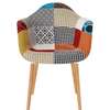 Modern Patchwork Wooden Fabric Dining Garden Chair thumb 7