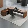 Office Desk: 180cm Brown Contemporary L-Shape Office Desk thumb 4