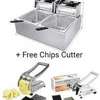 WNGREAT 12L Double Electric Deep Fryer with potato chipper thumb 1