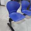 3 Seater Blue Plastic Metal Framed Waiting Bench thumb 9