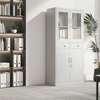 Modern Filing Cabinet with Glass Upper Doors thumb 1