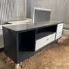 Modern Black & White TV Stand with Storage Drawers thumb 2