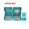 12 Pcs Flat Wood Drill Bits Set – TOTAL TACSDL1206 thumb 0